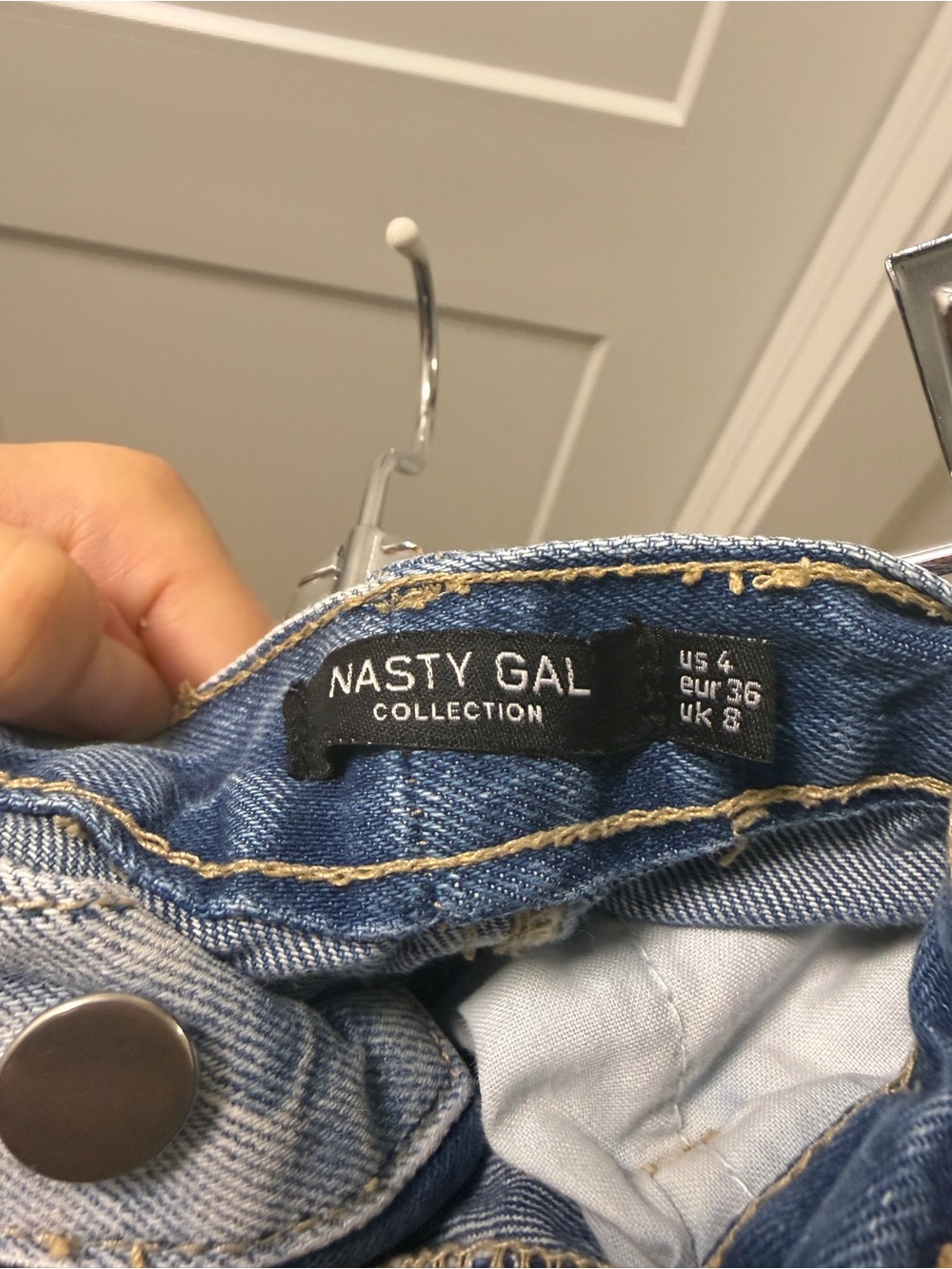 Nasty Gal Two-Tone Denim Shorts - Light Blue & Dark Blue - Picture 3 of 3